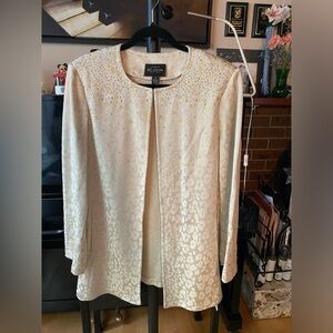 St. John Elegant Gold Embellished Blazer
